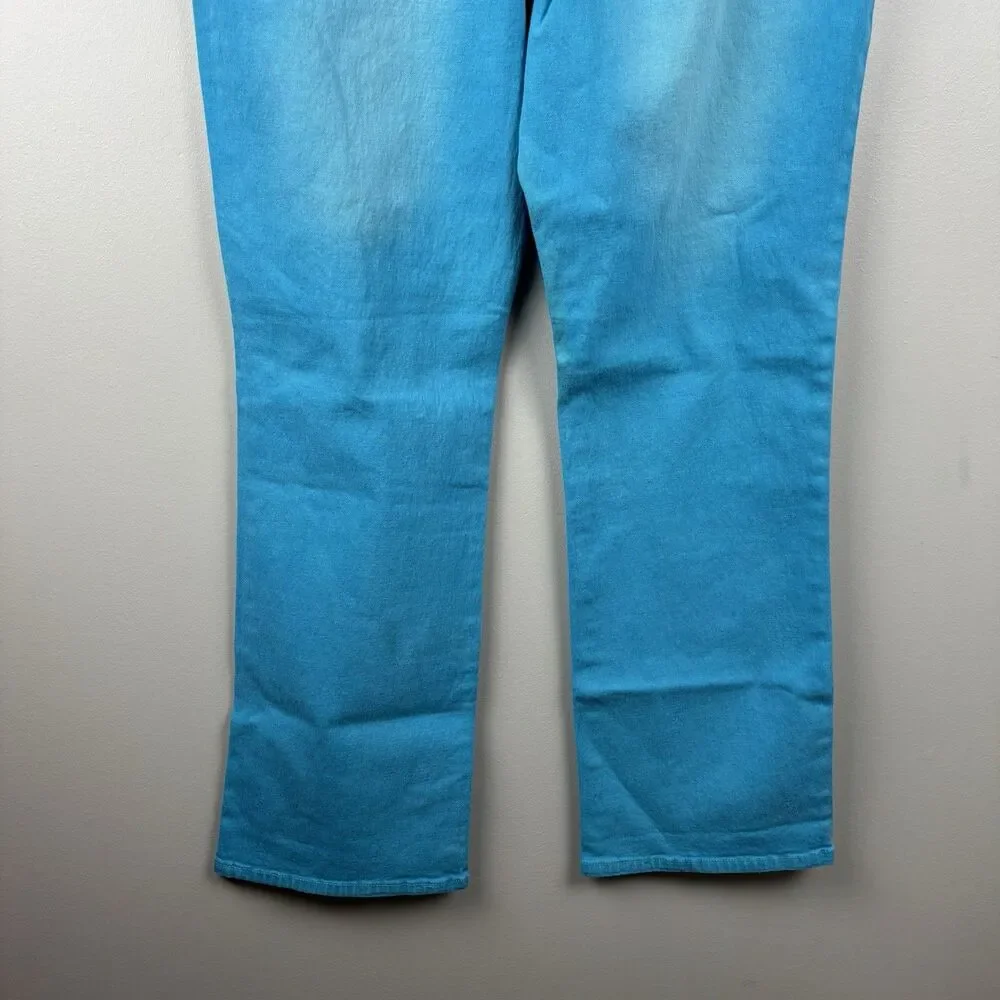 NWT DG2 Diane Gilman Jeans Women 16 30x40 SkyBlue Cotton Stretch Bootcut - Picture 3 of 10
